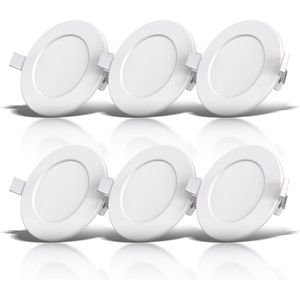 B.K.Licht - LED Inbouwspots badkamer - dimbaar - wit - 6 stuks - IP44 -  Ø11.5cm - 3.000K - 600 Lm - 6W