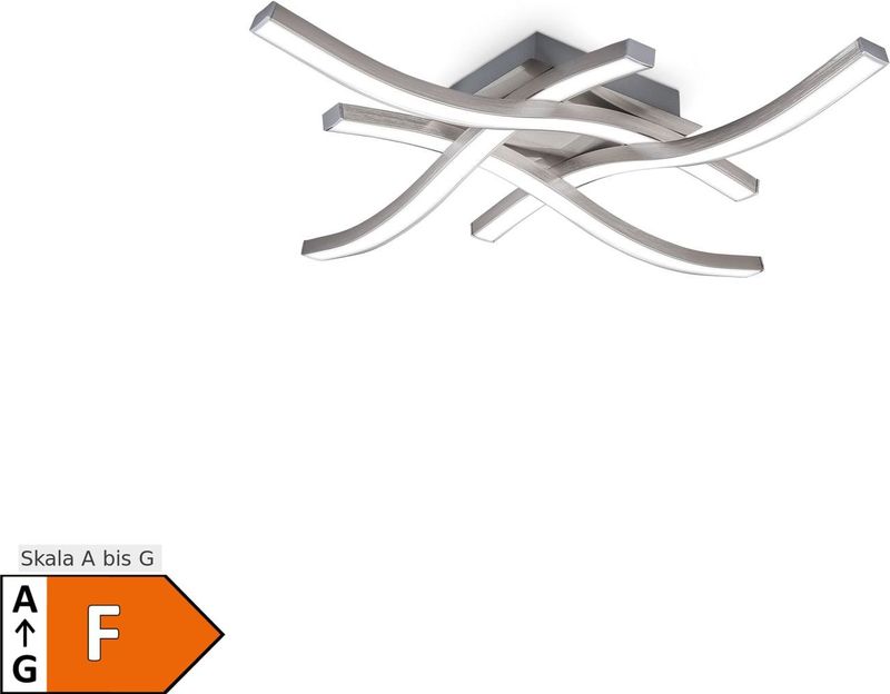 Deckenleuchte 42,5x42,5 cm - 17,2W, 1800lm, LED, neutralweiß, matt-nickel