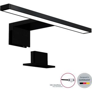 B.k.licht - Spiegelleuchte - 5W, 650lm, led, 2 in 1 Montage, 30cm, neutralweiß, schwarz