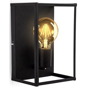B.K.Licht plafondlamp kooi metaal zwart, wandlamp voor binnen voor E27 lamp max. 60 W, lamp niet inbegrepen, vintage plafond- en wandverlichting ingang, hal, slaapkamer IP20
