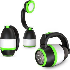 B.K.Licht I LED Campinglamp I zaklamp I 3 in 1 Zaklantaarn voor kinderen I kampeerlamp I tafellamp I tentlamp I opvouwbaar I zwart groen I 140 lumen I IP20