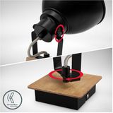B.k.licht - Wandlampe - schwenkbar, retro, E27 Fassung, max. 60W, schwarz
