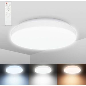 B.K.Licht - LED Badkamerlamp - met kleurtemperatuurregeling - IP44 - dimbaar plafonniére - met afstandsbediening - 12 W - Ø28.8 cm
