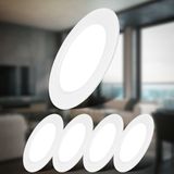 Ultraplatte Inbouwspots - Set van 5 - Wit - LED - 6W per Spot