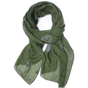 Gloop Sjaal voor dames, lussjaal, lichte lange sjaal, colsjaal, 02132a5 groen, One Size