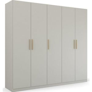 Kledingkast - Zijdegrijs - Massief Wildeiken - Linnen-look
