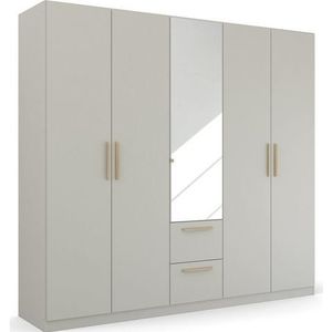 Kledingkast - Zijdegrijs - Massief Wildeiken - Linnen-look
