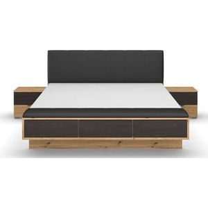 rauch Bettanlage Bett Doppelbett Futonbett APOLLON, (Set, 3-tlg., Bettbank mit 3 Schubladen Push-to-Open Funktion), Nachttisch-Paar mit je 2 Schubladen MADE IN GERMANY