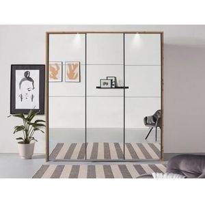 Led-Verlichting - Eiken Artisan - Grijs-Metallic Grepen - Linnen-Look Binnendecor