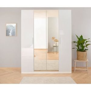 rauch Draaideurkast Koluna Hoogglansfront met spiegel, inclusief 2 lades en extra planken
