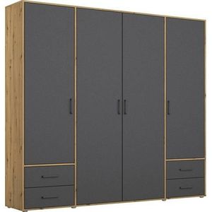 rauch Drehtürenschrank »Kleiderschrank Schrank Garderobe Wäscheschrank VOYAGER«, (in 3 verschiedenen Ausstattungen BASIC/CLASSIC/PREMIUM), moderne Griffe in Graumetallic mit Außenschubkästen MADE IN GERMANY