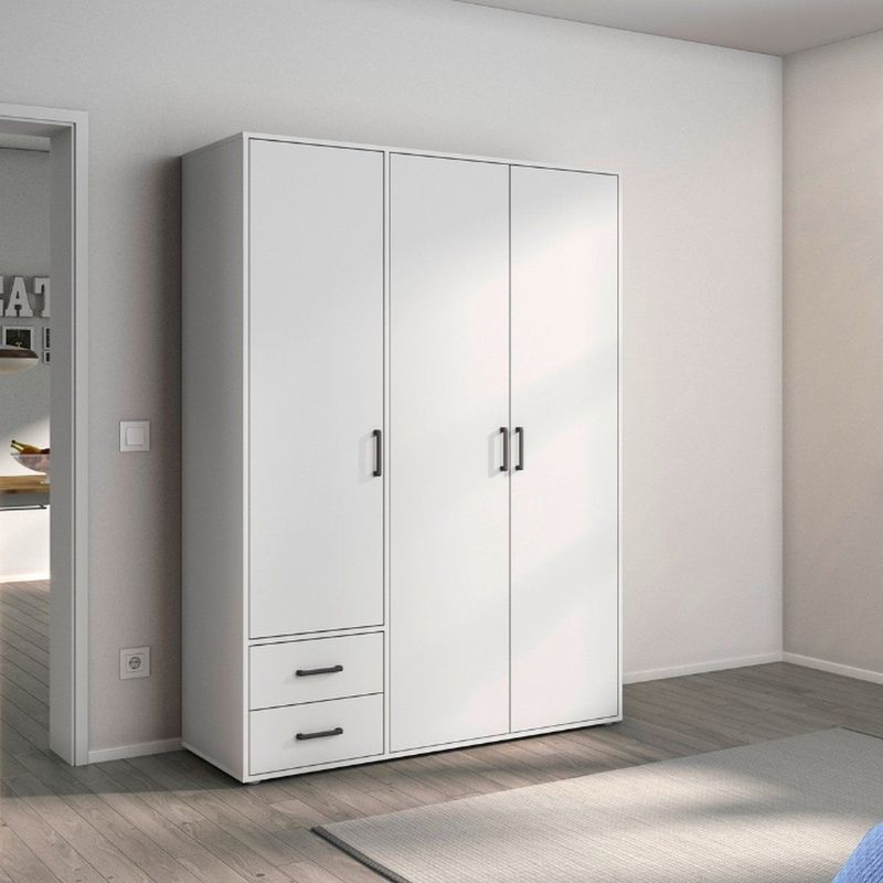 Drehtürenschrank  Yarm ¦ weiß ¦ Maße (cm): B: 140 H: 194 Schränke > Kleiderschränke > Drehtürenschränke - Möbel Kraft