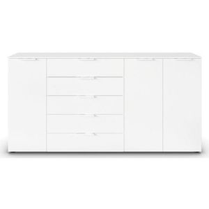 rauch Schubkastenkommode Kommode Türkommode Sideboard Kombikommode FLIPP (Breite 200 cm mit 4 Einlegeböden), 3-türig mit 5 Schubladen und Soft-Close-Funktion