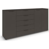 rauch Schubkastenkommode Flipp Sideboard Kommode Wäscheschrank Bestseller, 3-türig mit 5 Schubladen und Soft-Close-Funktion