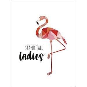 Close Up Poster kunstdruk Flamingo - Stand Tall, Ladies - Miniprint 30x40 cm