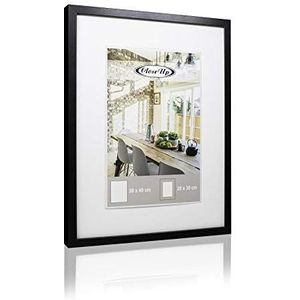 Close Up Posterlijst 30x40 cm zwart Premium MDF frame plexiglas-venster fotolijst met passe-partout