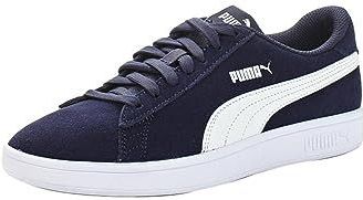 PUMA Unisex Puma Smash v2 Sneakers, Puma Black-Puma White-Puma Silver, 36 EU