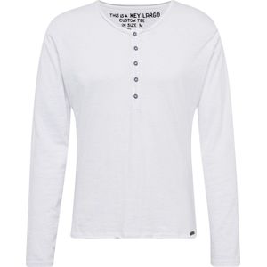Key Largo - Shirt - Wit - MLS00038 - Lange Mouw - Normale Pasvorm