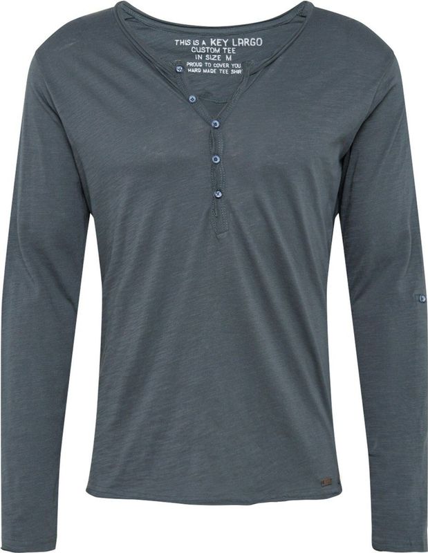 Key Largo - Shirt 'Ginger' - Spar - Lange Mouwen - Henley Hals