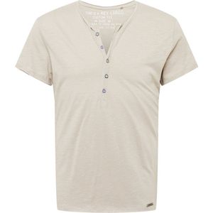 Key Largo - Shirt - Greige - Henley Hals - Kwartmouw