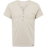 Key Largo - Shirt - Greige - Henley Hals - Kwartmouw