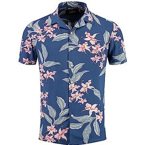 KEY LARGO MSH Trinidad Overhemden met korte mouwen voor heren, donkerblauw (1201), M