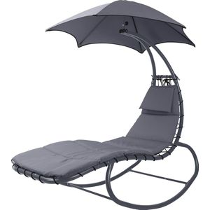 Kynast Schommel ligstoel met zonnedak - 195x90x180cm - Relaxstoel met kussen