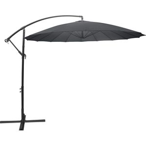 Kynast SAIGON zweefparasol 3x3m Azië stijl knikbaar Antraciet/grijs parasol 360° draaibaar + kruispoot