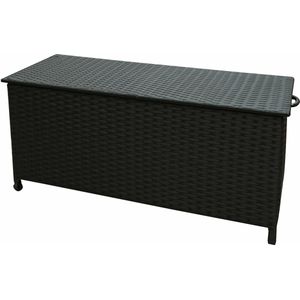 Kynast kussenbox 260 liter ratan tuinkussen kist met deksel en gasveren 133x55x63cm