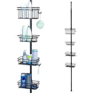 Hoekrek met 4 planken, compact rek voor de hoek in modern design van