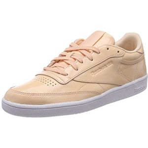 Reebok Dames Club C 85 Patent Low-Top Sneakers, Beige Beige Weiß Beige Weiß, 40.5 EU