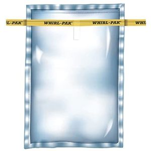 Whirl-Pak 1-7162 Low Density Polyethyleen/kunststof zak zonder veld, steriel, 1627ml capaciteit, 190mm breedte x 300mm lengte, transparant, 100 stuks