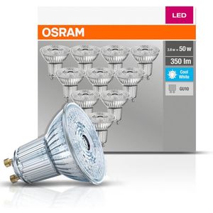 OSRAM LED reflectorlamp | Lampvoet: GU10 | Koel wit | 4000 K | 4,30 W | LED BASE PAR16 [Energie-efficiëntieklasse A++]