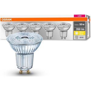 Osram PAR16 Base LED-reflectorlamp, fitting: GU10, warm wit, 2700 K, 4,3 W, vervanging voor 50 W, 5 stuks (1 stuk)