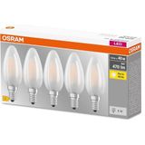 OSRAM 4058075090682 LED-lamp Energielabel E (A - G) E14 Kaars 4 W = 40 W Warmwit (Ø x l) 35 mm x 100 mm Filament / Retro-LED 5 stuk(s)