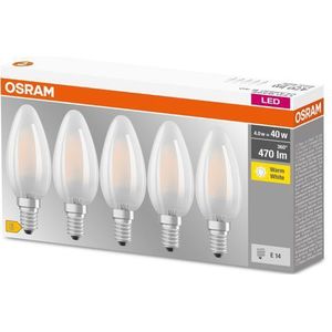 OSRAM LED lamp | Lampvoet: E14 | Warm wit | 2700 K | 4 W | mat | LED BASE CLASSIC B [Energie-efficiëntieklasse A++]