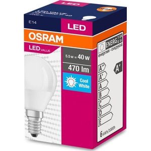 Osram Ledvance LED VALUE ClasP 230V 5.7W 840 E14 noDIM A+ Plast matný 470lm 4000K 10000h (krabička 1ks)