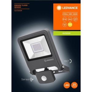 LEDVANCE - Endura Floodlight - LED Buitenwandspot - 30 W - Sensor - Warmwit Licht
