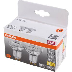 OSRAM LED lamp - Spot GU10 - 2,6W - 230 lumen - warm wit - niet dimbaar - 2 stuks