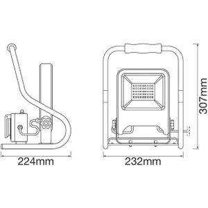 LEDVANCE Armatuur: voor verdieping, WORKLIGHTS R-STAND SOCKET (GEN 2) / 30 W, 220…240 V, stralingshoek: 120, Koel wit, 4000 K, body materiaal: aluminum/steel, IP44