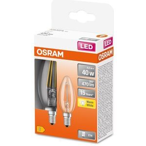 OSRAM LED STAR KLASSISK P25 LED LAMP til E14 Socket, Drop Shape, GL FR, 250 Lumen, Warm White (2700K), Udskiftning til konventionelle 25W lyspærer, ikke dæmpbar, 6-pakker pakning