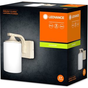 Ledvance Endura Classic Lantern CyLinder hout, LDV Lum, aluminium, houtdecoratie, eenheidsmaat