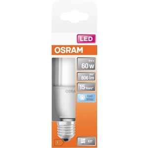 OSRAM LED lamp | Lampvoet: E27 | Koel wit | 4000 K | 8 W | mat | LED STAR STICK [Energie-efficiëntieklasse A+]