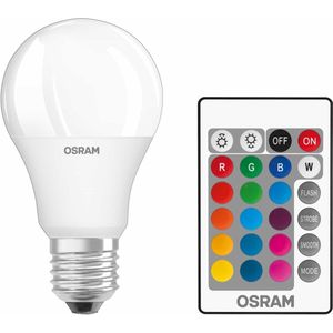 OSRAM ledlamp. Lampfitting: E27 | warmwit | 2700K | 9W | mat | LED Retrofit RGBW-lampen met afstandsbediening [Energie-efficiëntieklasse A+]
