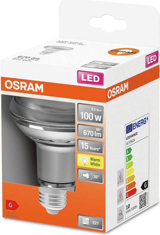 OSRAM - LED-lamp R80 - Warmwit - E27 - 9.1 W - 1 stuk