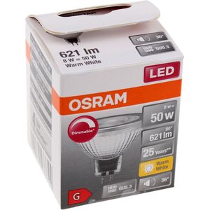 OSRAM LED reflectorlamp | Lampvoet: GU5.3 | Warm wit | 2700 K | 8 W | LED SUPERSTAR MR16 12 V [Energie-efficiëntieklasse A]