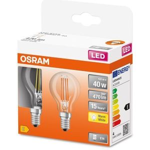 OSRAM LED lamp | Lampvoet: E14 | Warm wit | 2700 K | 4 W | helder | LED Retrofit CLASSIC P [Energie-efficiëntieklasse A++]