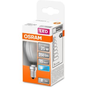 OSRAM LED lamp | Lampvoet: E14 | Koel wit | 4000 K | 2,50 W | mat | LED Retrofit CLASSIC P [Energie-efficiëntieklasse A++]