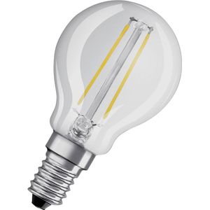 OSRAM LED-Lampe, E14, 2,5 W, 250 lm, 2700 K, P45 Klar, Ø 45mm, 77 mm