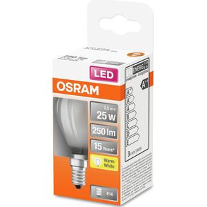 OSRAM LED-lamp | Fitting: E14 | warmwit | 2700 K | 2,50 W | komt overeen met 25 W | mat | LED Retrofit CLASSIC P